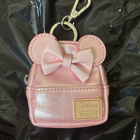 Loungefly Handbags - MINI Disney Pink Mouse Ears  Loungefly Backpack Keychain